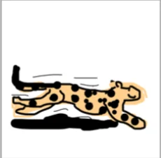 Third cheetah drawing, with speed lines